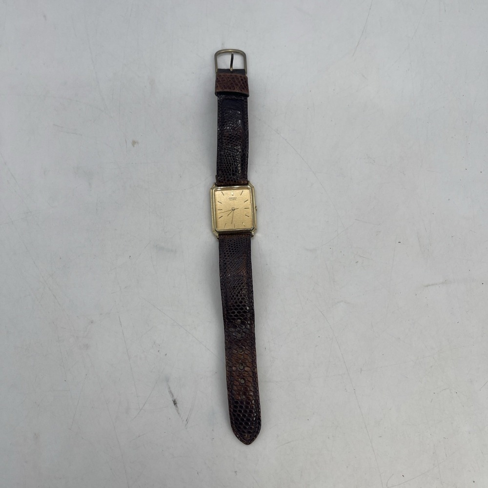 Vintage Seiko Quartz 5Y31-5A30 + Citizen Forma Watch Leather Lizard Skin Strap